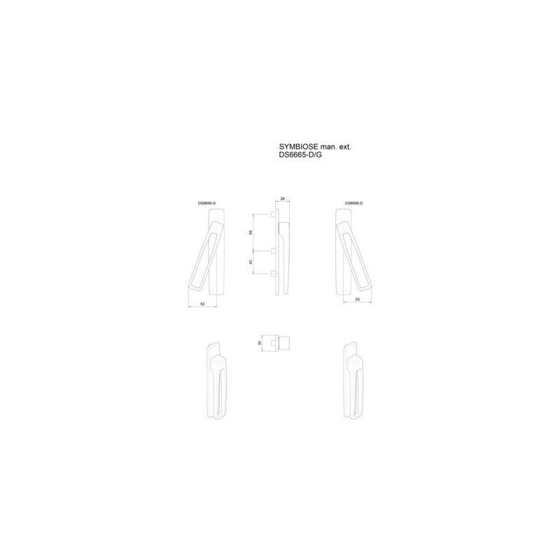 Poignée saillie réduite SYMBIOSE AERO DS6665 - CROISEE DS