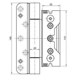 Paumelle invisible 4060 3D FD BAKA PROTECT - SIMONSWERK