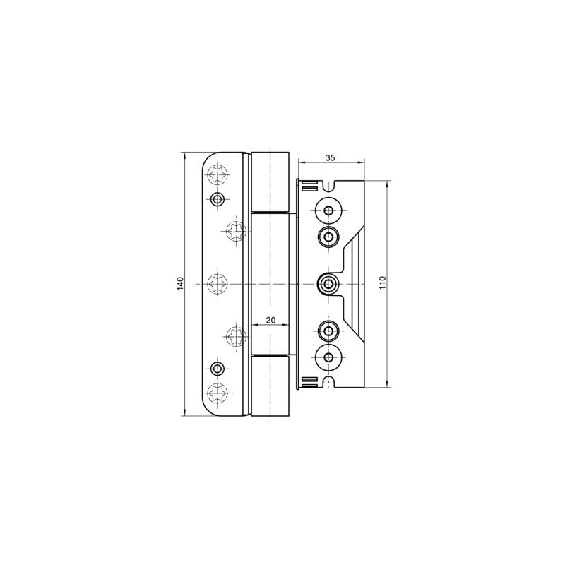 Paumelle invisible 4060 3D FD BAKA PROTECT - SIMONSWERK