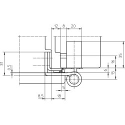 Paumelle invisible 4060 3D FD BAKA PROTECT - SIMONSWERK