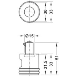 Bouton de meuble tournant L33 mm aluminium - HAFELE