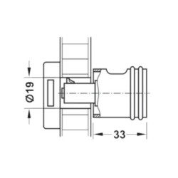 Bouton de meuble tournant L33 mm aluminium - HAFELE