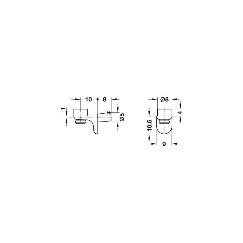 Taquet pour fond verre avec ventouse - HAFELE