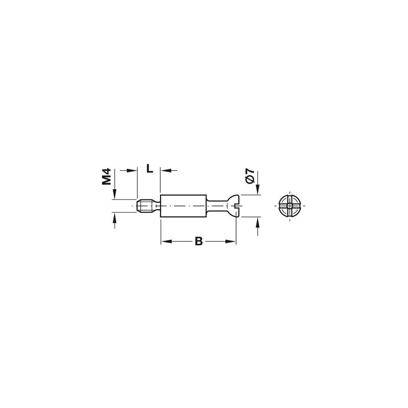 Goujon d'assemblage S100 filetage M4 - HAFELE