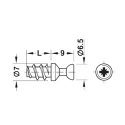 Goujon d'assemblage vissage direct M20 - HAFELE