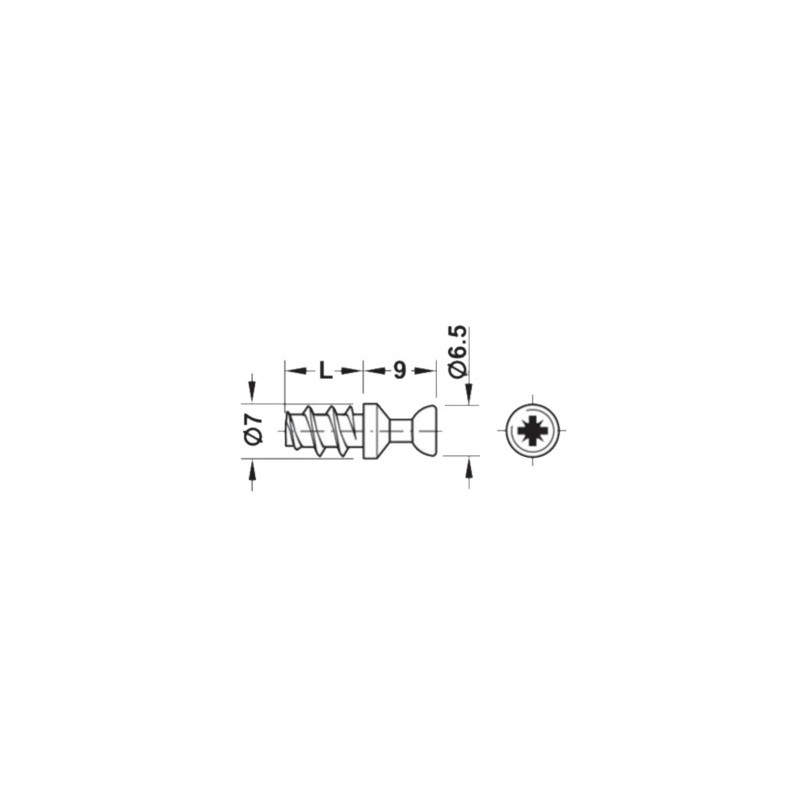 Goujon d'assemblage vissage direct M20 - HAFELE