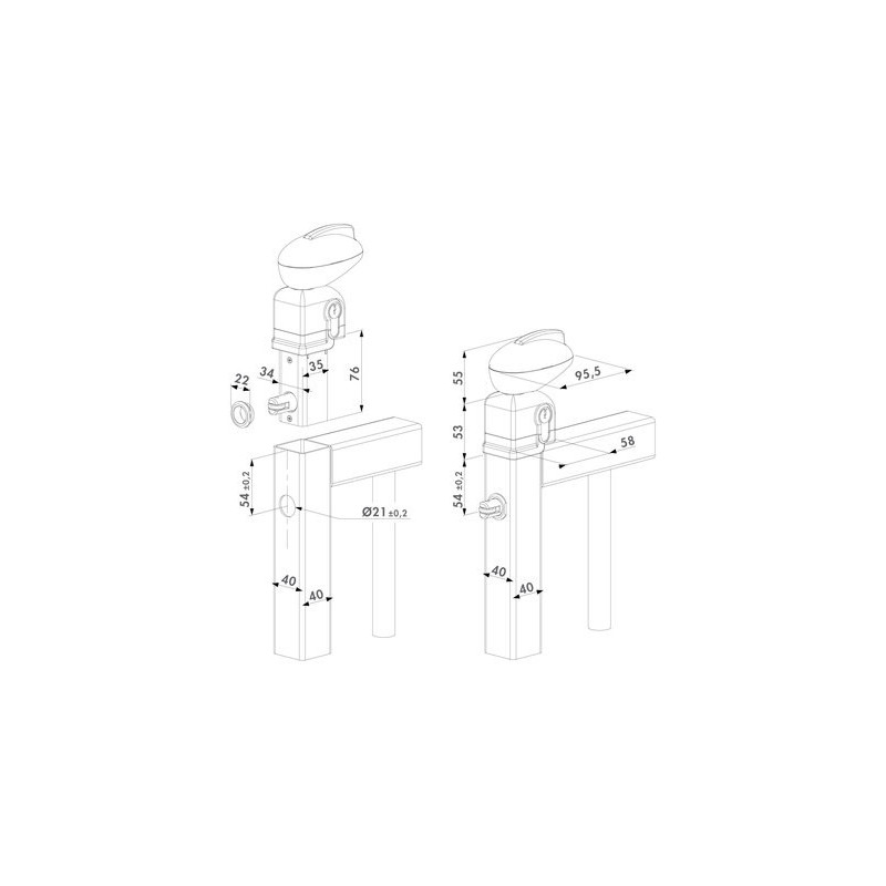Serrure applique monopoint profil européen portillon piscine TWIST - LOCINOX