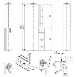 Paumelle avec ferme-porte intégré 1190R - SAVIO