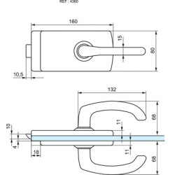 Serrure de milieu à déport LAGUNE BDC 4361 - STREMLER
