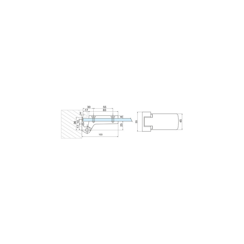 Paumelle 4203 chromé mat - STREMLER