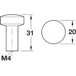 Bouton de meuble Ø20 mm zamak - HAFELE Bouton D20mm - HAFELE