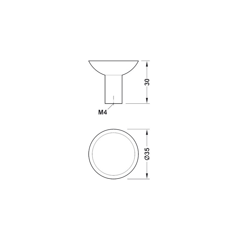 Bouton de meuble Ø35 mm zamak noir mat - HAFELE Bouton D35 mm - HAFELE