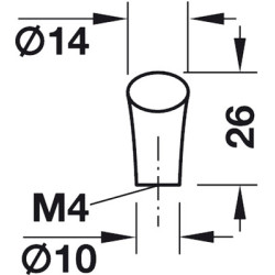 Bouton de meuble rond incliné zamak - HAFELE