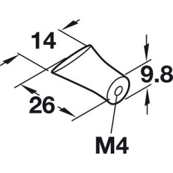 Bouton de meuble rond incliné zamak - HAFELE