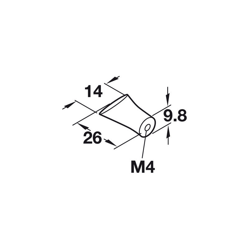 Bouton de meuble rond incliné zamak - HAFELE