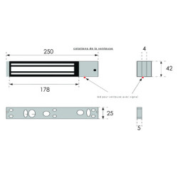 Ventouse électromagnétique en applique 300 Kg 12/24V BVA - EFF EFF