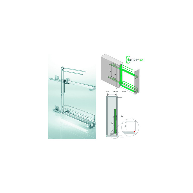 Combiné porte-torchons/bouteilles - KESSEBOHMER FRANCEAL