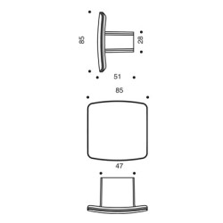 Bouton porte carré MUZE - VACHETTE