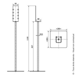 Support sur pied pour flacon de gel hydroalcoolique - TORBEL
