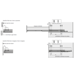 Coulisse sortie totale silent system QUADRO YOU - HETTICH