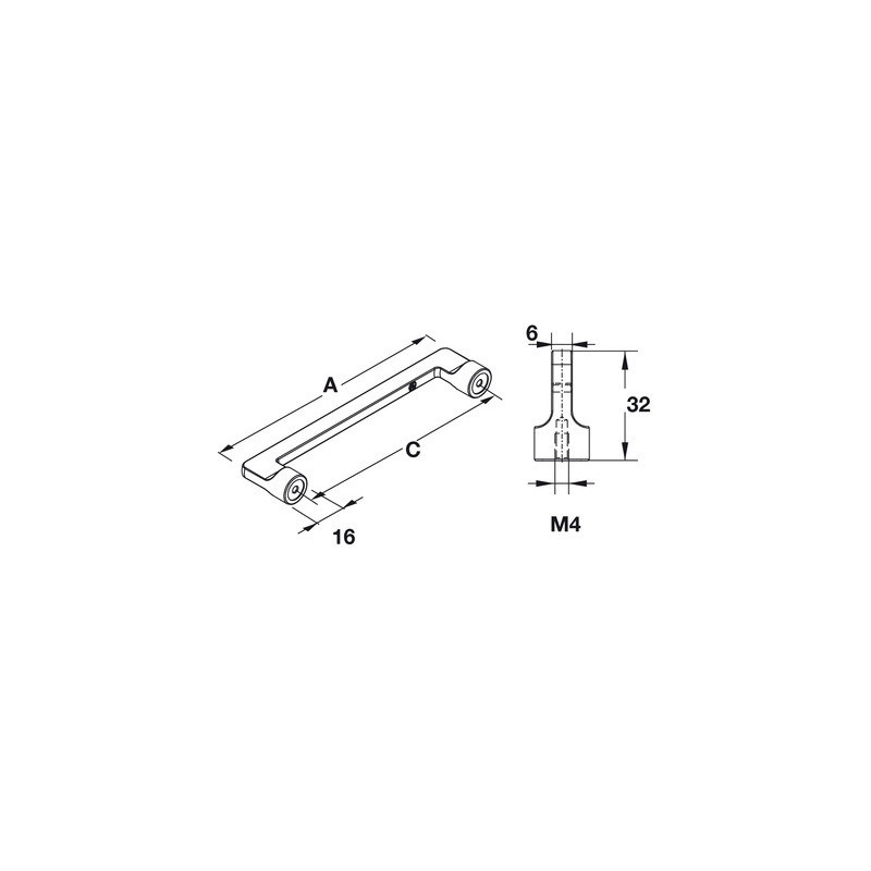 Poignée de meuble forme D bronze patiné H1565 - HAFELE