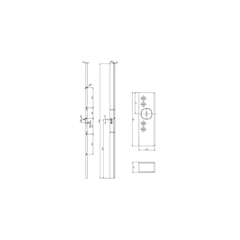Serrure applique 5 points carénée à fouillot A2P PROTECTIVE sans cylindre - VACHETTE