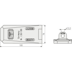 Porte-cadenas en acier cémenté 130/180 noir - ABUS