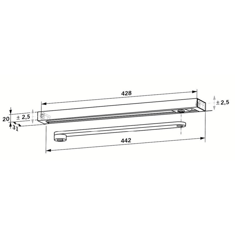 Bras coulisse pour ferme-porte TS91 / TS92 / TS93 - DORMAKABA