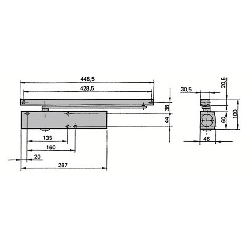 Bras coulisse pour ferme-porte TS 3000 / TS 5000 - GEZE