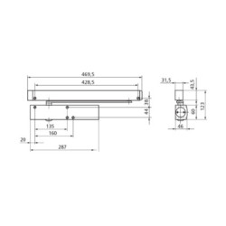 Bras coulisse pour ferme-porte TS 5000L - GEZE