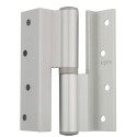 Paumelle aluminium coudée à bouts carrés 64x100 mm argent - ARLU