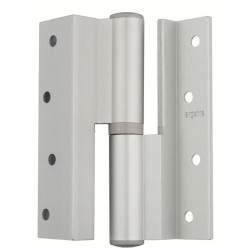 Paumelle aluminium coudée à bouts carrés 64x100 mm argent - ARLU