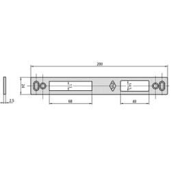 Gâche centrale double empennage CE184-6LAN - CVL