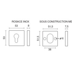 Rosace de propreté carré inox YQUEM - EUROWALE