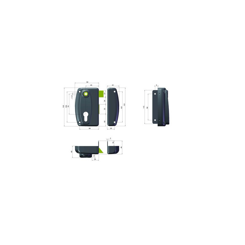 Serrure applique monopoint verticale à fouillot profil européen FREELOX - JPM