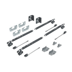 Kit coulissant avec amortisseur d'ouverture et fermeture silent system SYSLINE S - HETTICH