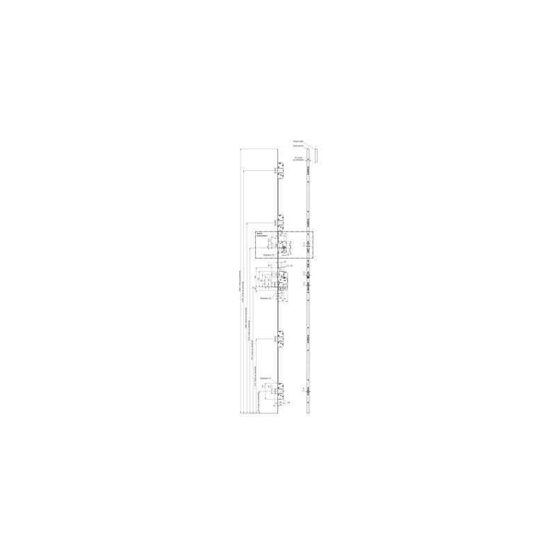 Serrure à encastrer 5 points axe 50 pêne dormant demi-tour clé i A2P 5090 - VACHETTE ASSA ABLOY