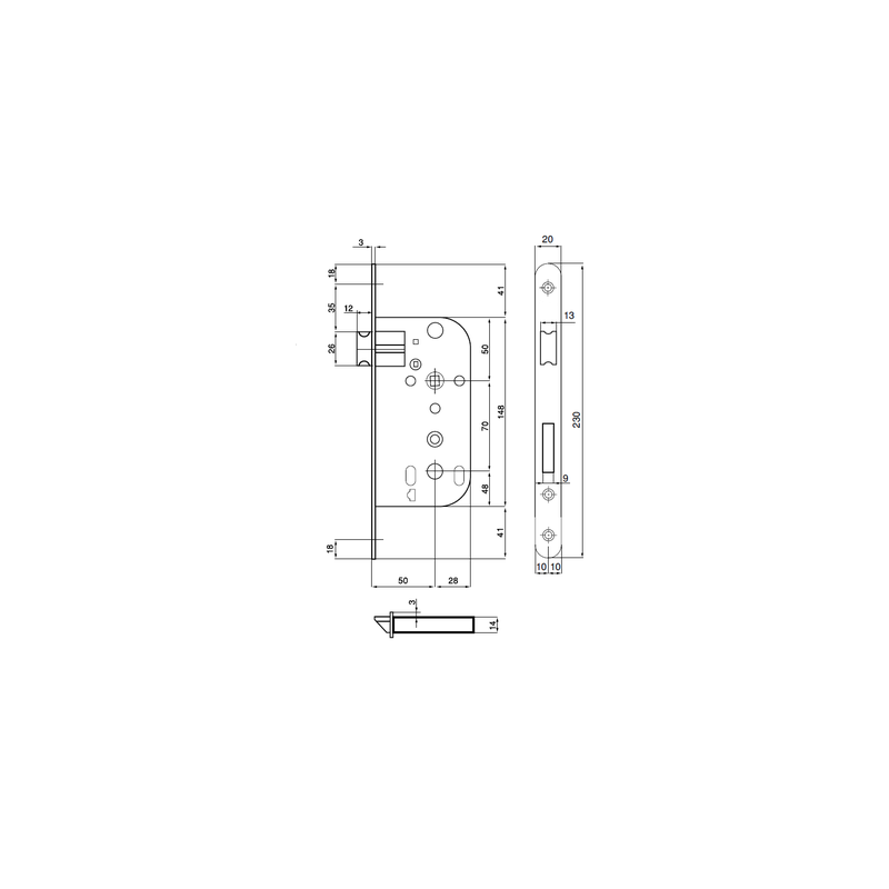 Serrure à encastrer monopoint axe 40 - COGEFERM