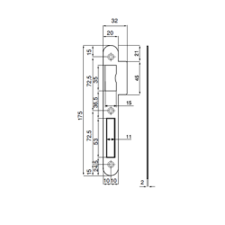 Gâche centrale double empennage à talon - COGEFERM