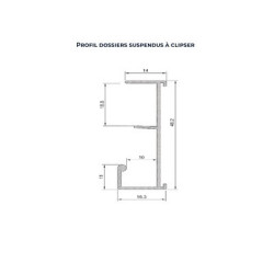 Profil dossiers suspendus aluminium sur chant - ATRIUS