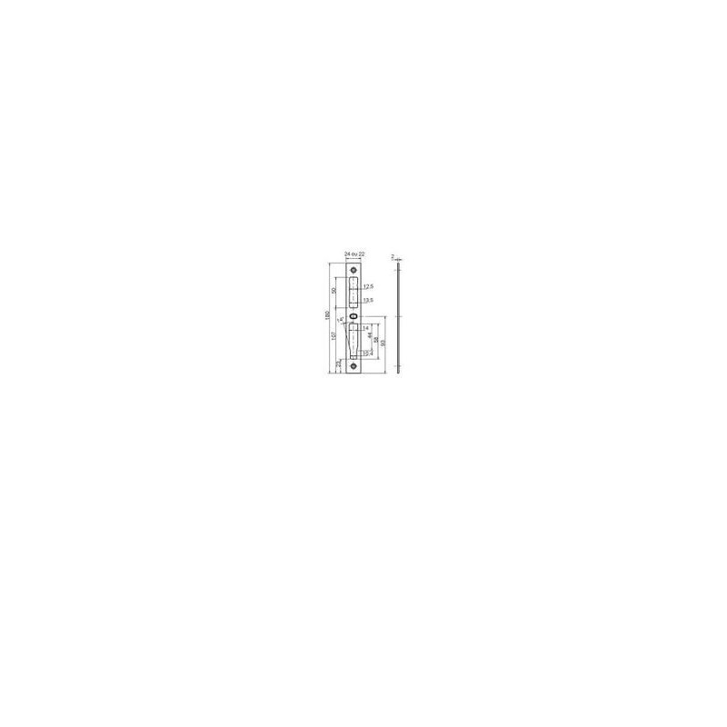 Gâche centrale double empennage 1102 - METALUX