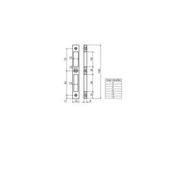 Gâche centrale double empennage 3104 / 3114 - METALUX