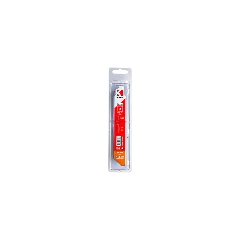 Lot de 5 lames de scie sabre 6/10T MULTI K13 - ERKO