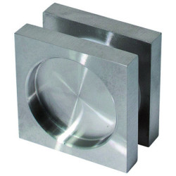 Paire de poignées cuvettes carrées pour porte en verre inox - ALLIAGE CONCEPT