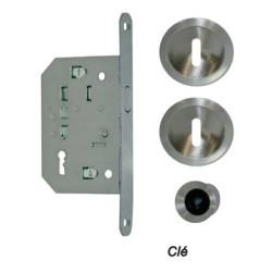 Kit serrure à encastrer monopoint coulissant clé L rosace ronde - EUROWALE