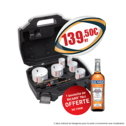 Coffret de 6 scies cloche BIM 19 à 51 mm spécial serrurier - ERKO