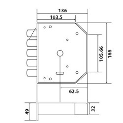 Serrure applique 3 points horizontale à tirage profil rond A2P 9630 VAL SENIOR - SECURYSTAR