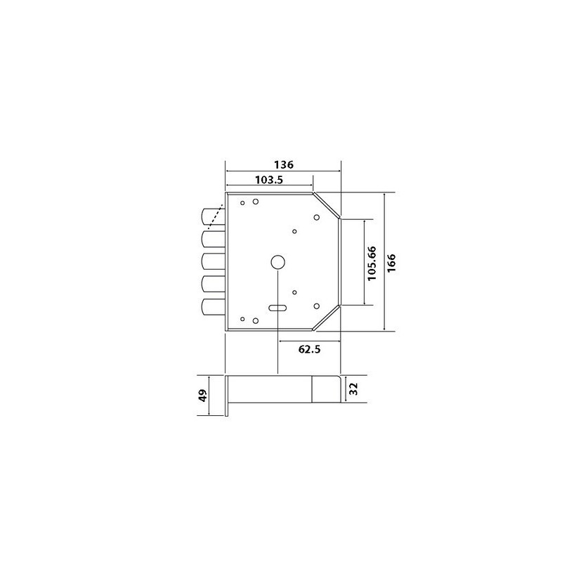 Serrure applique 3 points horizontale à tirage profil rond A2P 9630 VAL SENIOR - SECURYSTAR