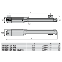 Kit de motorisation 24V portail battant PHOBOS VELOCE BT 35 - BFT AUTOMATISMES