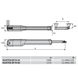 Kit de motorisation 24V portail battant KUSTOS BT B40 - BFT AUTOMATISMES